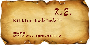 Kittler Edömér névjegykártya